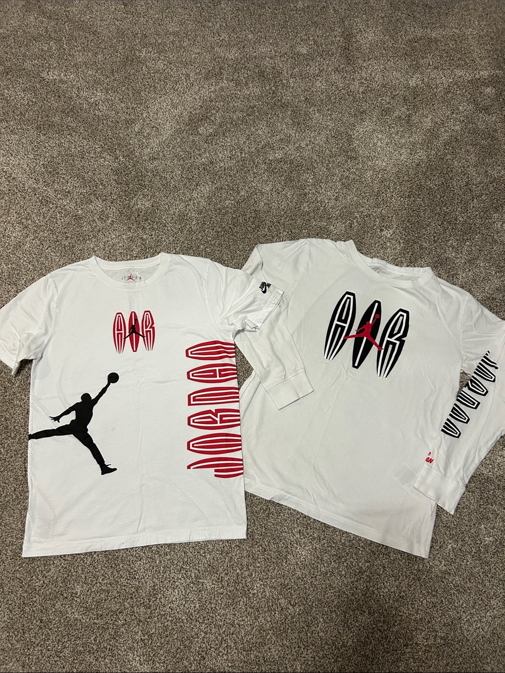 Nike White Jordan Graphic Tee Duo with Black & Red Logos